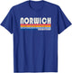 Vintage Retro 70s 80s Style Hometown of Norwich, CT T-Shirt - T-Shirt | Royal