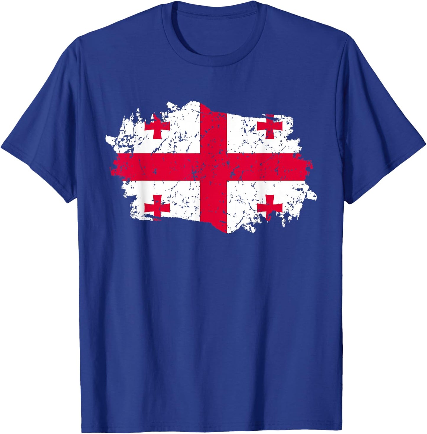 Georgia Flag Design Grunge Country Flag Georgia T-Shirt - T-Shirt | Royal
