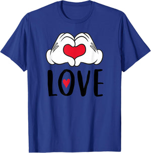 Disney Mickey and Minnie Mouse Heart Hands Love T-Shirt - T-Shirt | Royal