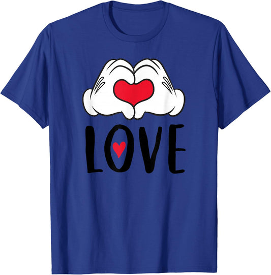 Disney Mickey and Minnie Mouse Heart Hands Love T-Shirt - T-Shirt | Royal