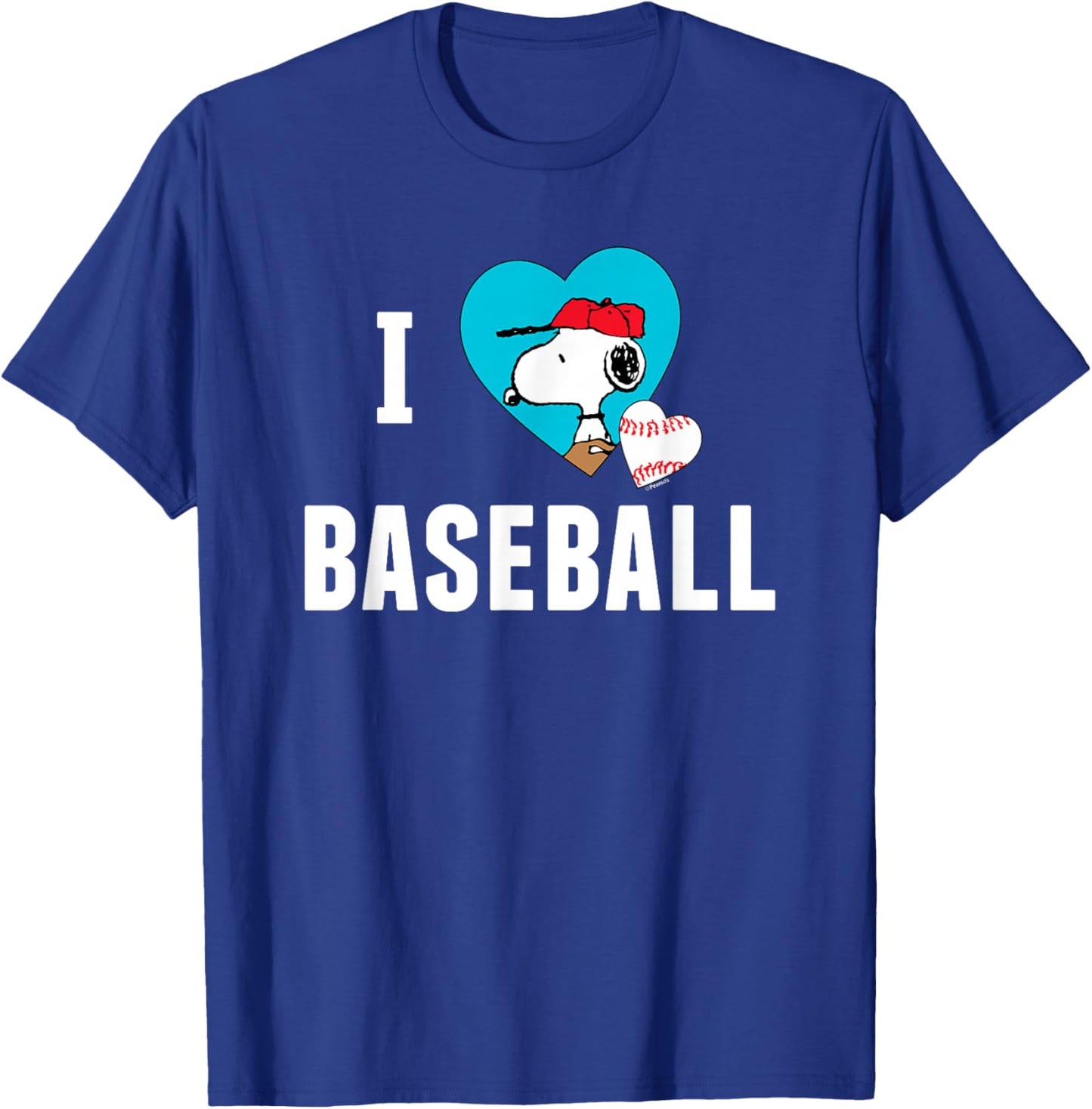 Peanuts - Snoopy I Love Baseball T-Shirt - T-Shirt | Royal