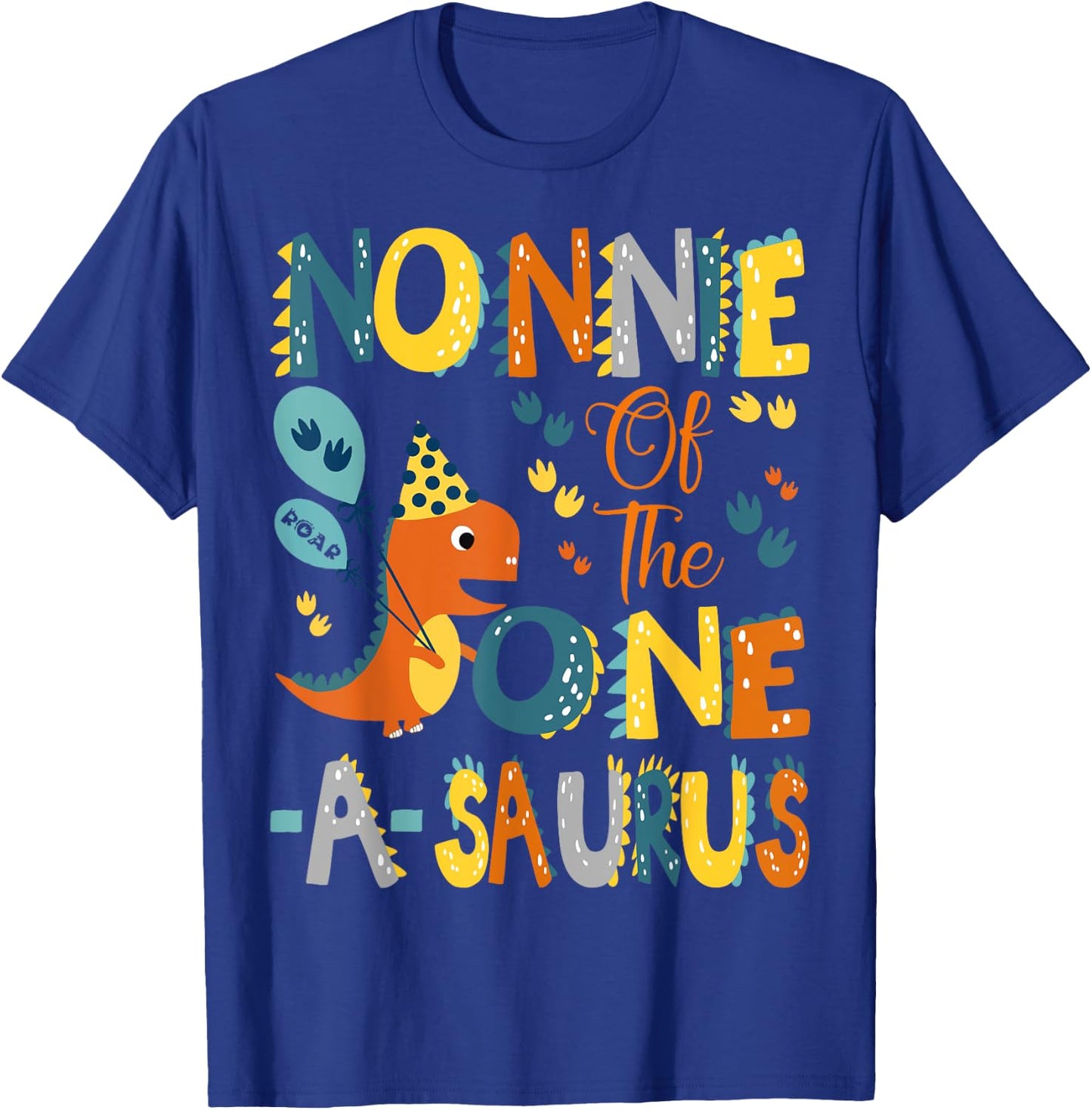 Nonnie Of The One-A-Saurus 1St Birthday Dinosaur Party T-Shirt - T-Shirt | Royal