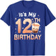 It's My 12th Birthday Bubble Boba Tea Party 12 Year Old Girl T-Shirt - T-Shirt | Royal
