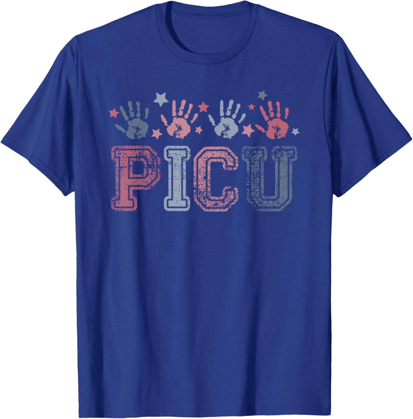 PICU nurse Vintage Patriotic Peds ICU Nurse 4th of July Men T-Shirt - T-Shirt | Royal