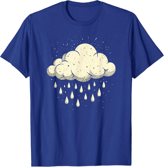 Vintage Cloud Raindrops Art Nature Weather Storm Winter T-Shirt - T-Shirt | Royal