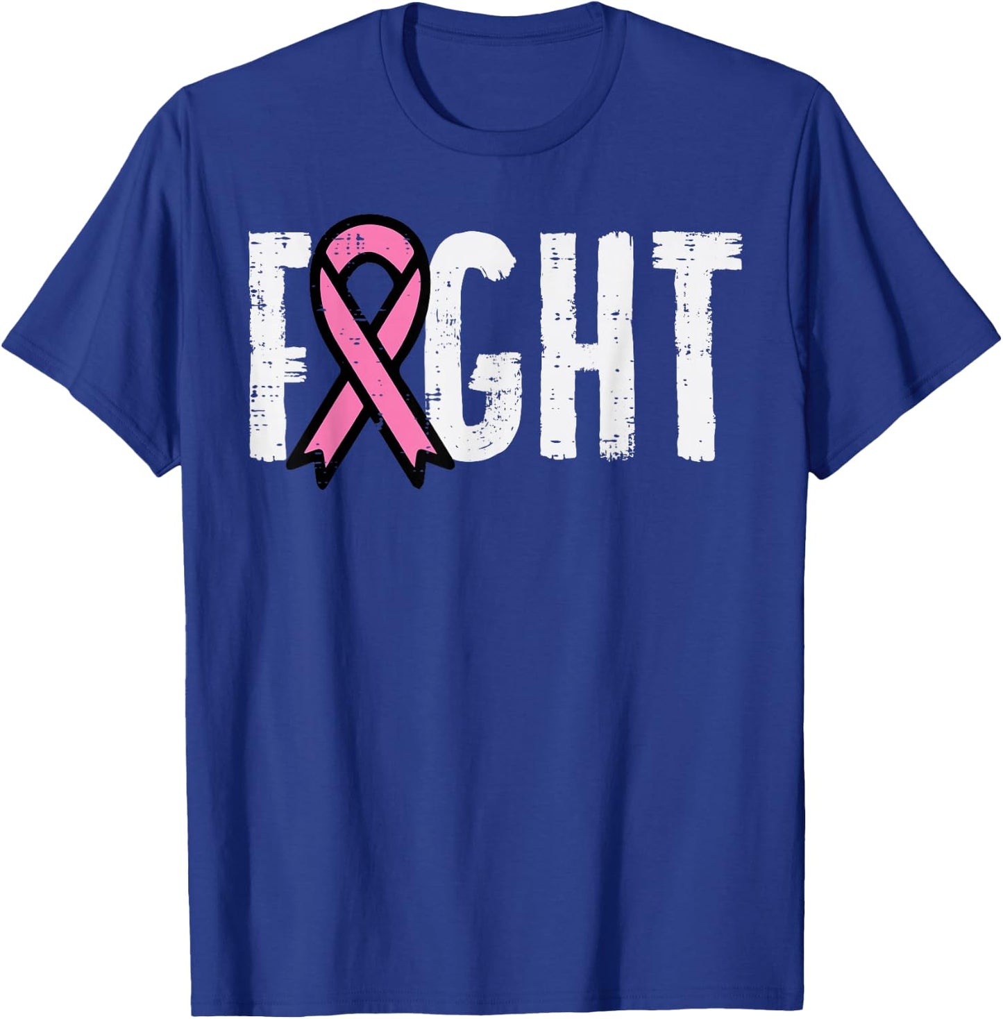 Fight Pink Ribbon Breast Cancer Awareness Men Women Kids T-Shirt - T-Shirt | Royal