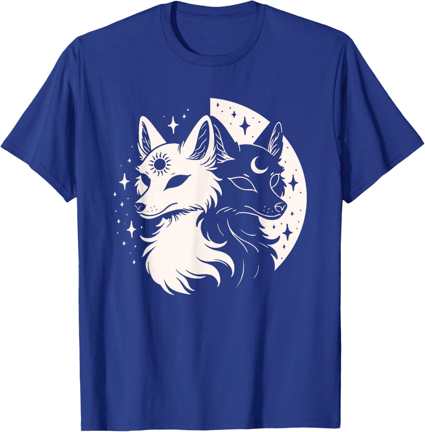 Fox Foxes Night Moon Day Sun Stars Spirit Celestial Moon Alt T-Shirt - T-Shirt | Royal