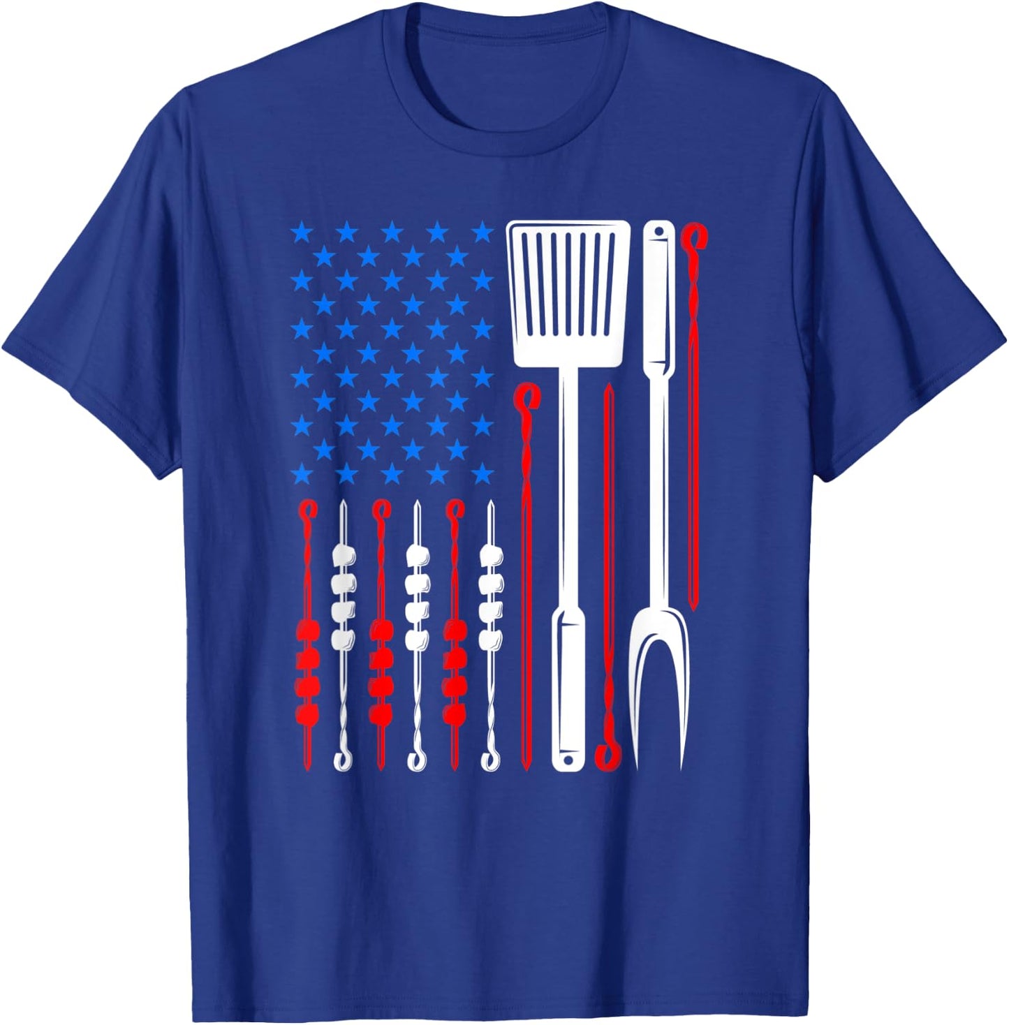 American Flag Barbecue Son Dad Husband Fathers Day Funny T-Shirt - T-Shirt | Royal