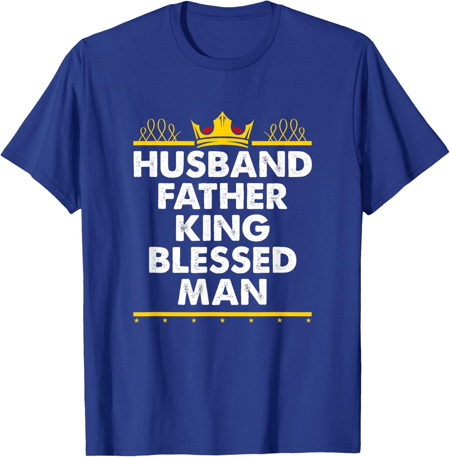 Husband Father King Blessed Man Black Pride Father's Day T-Shirt - T-Shirt | Royal