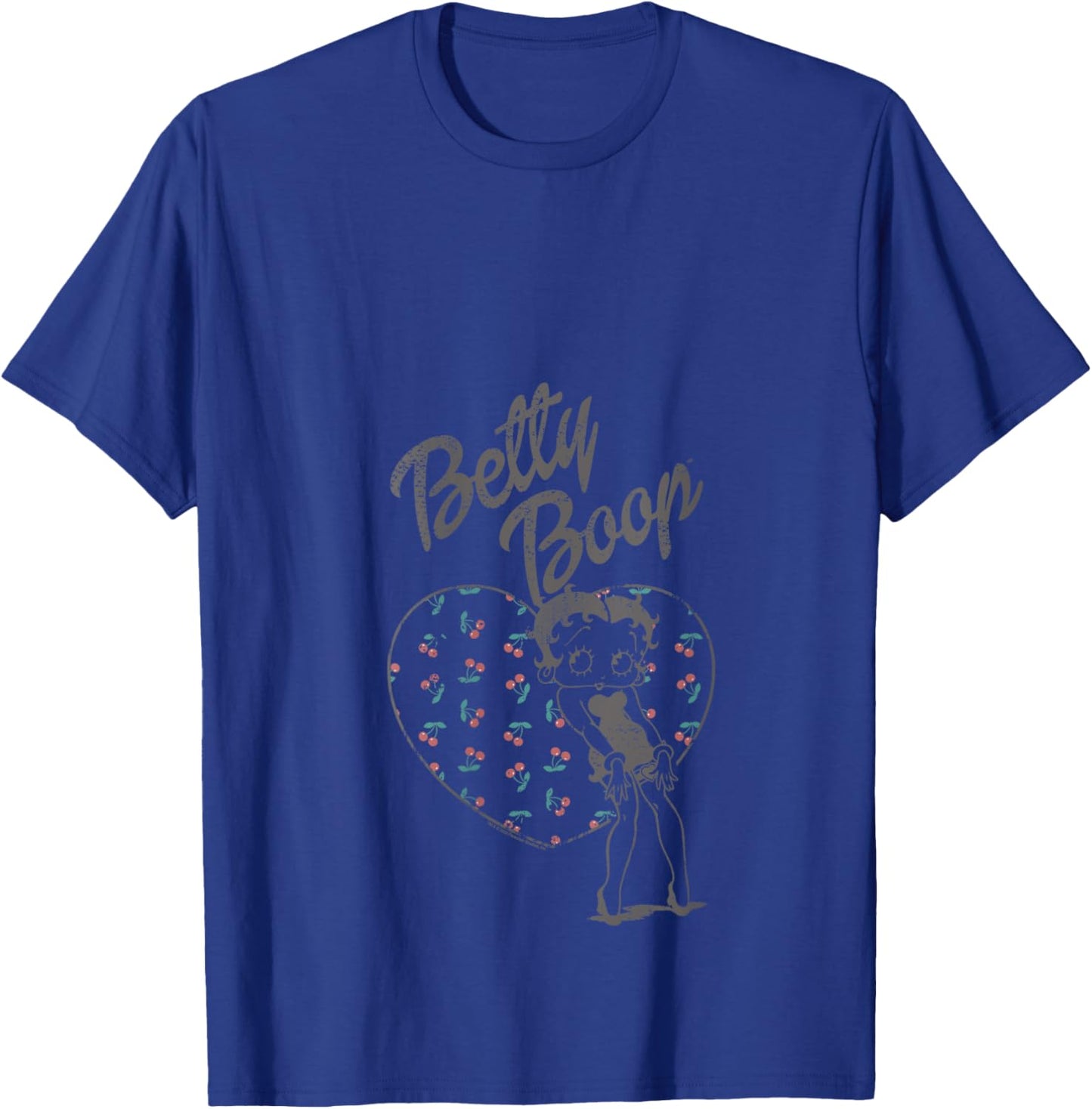 Betty Boop Vintage Cherries Heart Portrait V-Neck T-Shirt - T-Shirt | Royal