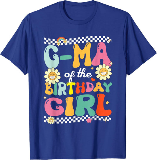 G Ma of The Birthday Girl Family Groovy Birthday Party T-Shirt - T-Shirt | Royal