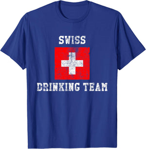 Swiss Drinking Team Funny National Pride Gift T-Shirt - T-Shirt | Royal
