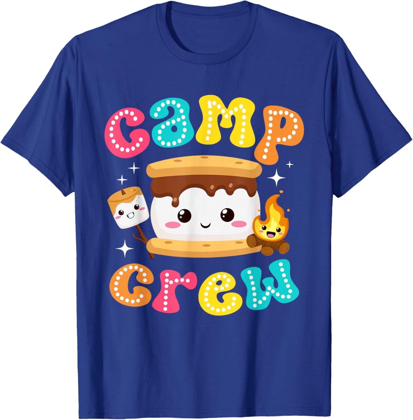 Camp Crew S'mores Marshmallow Camping Family Vacation Girls T-Shirt - T-Shirt | Royal
