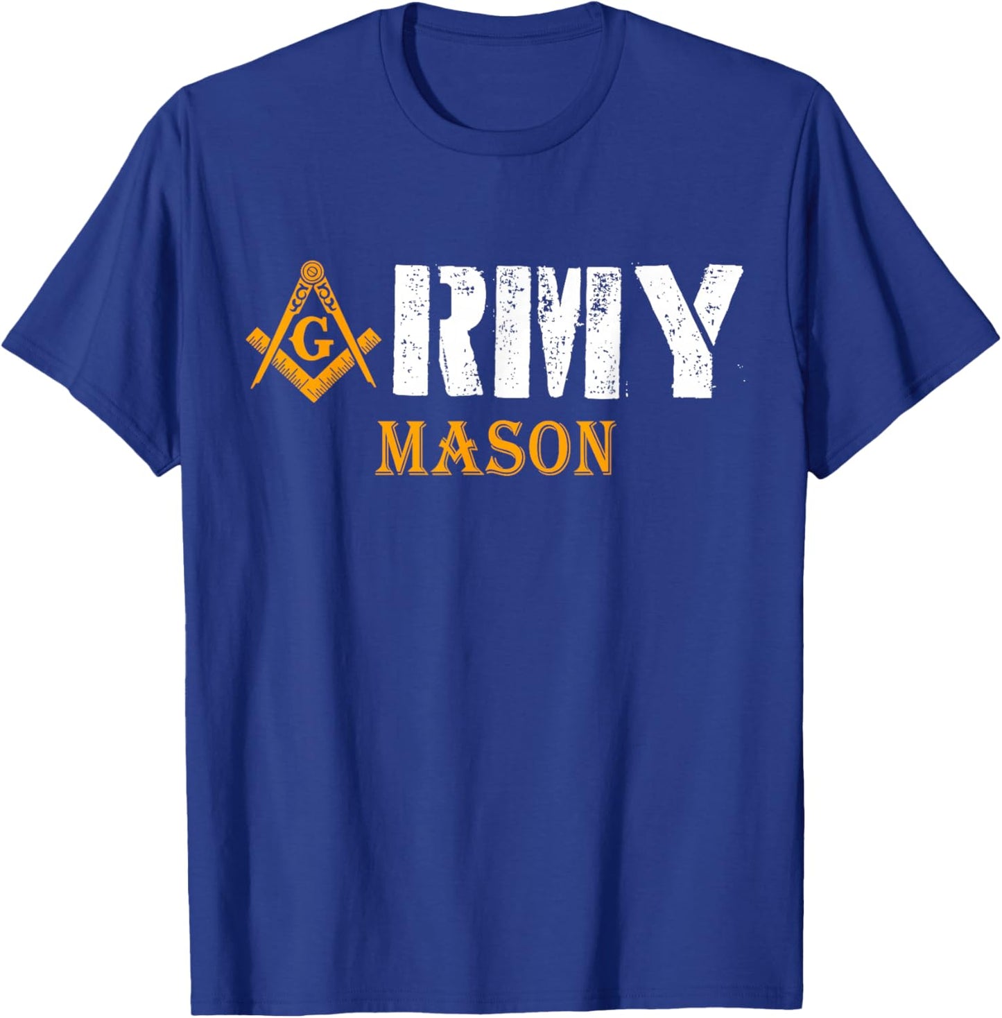Freemason Army Compass & Square Masonic Symbol Vintage T-Shirt - T-Shirt | Royal