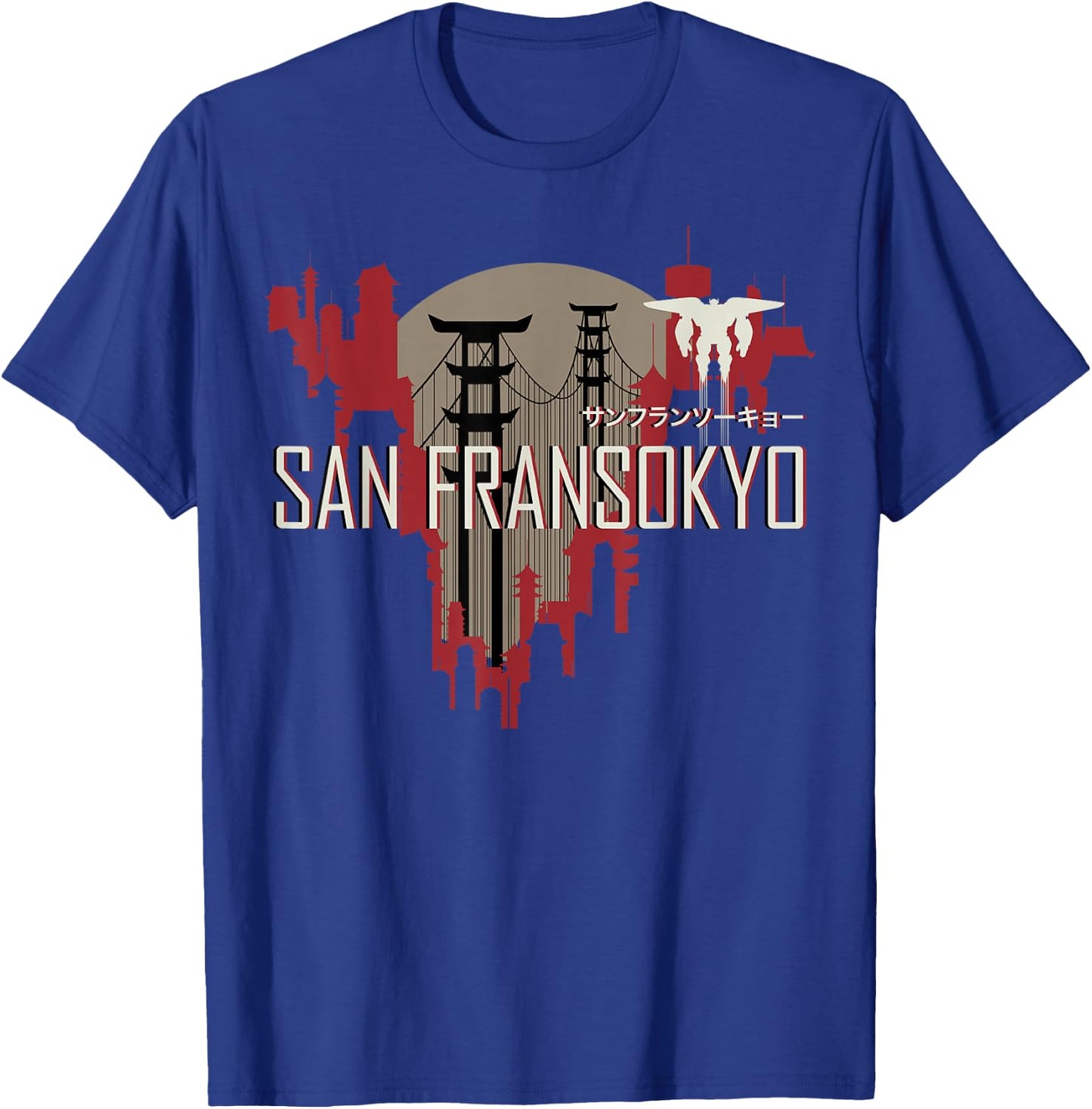 Disney Big Hero 6 San Fransokyo Skyline Silhouette T-Shirt - T-Shirt | Royal