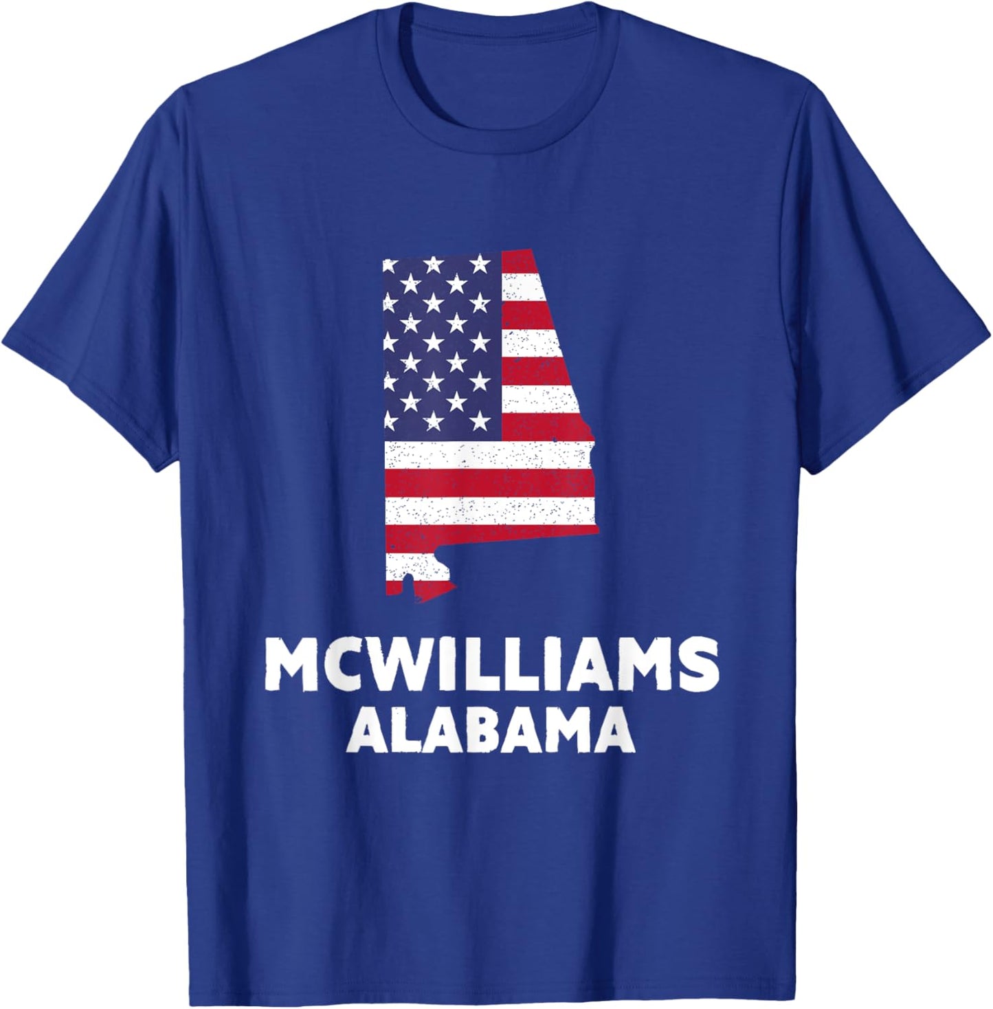 Distressed Patriotic USA Flag McWilliams, Alabama T-Shirt - T-Shirt | Royal