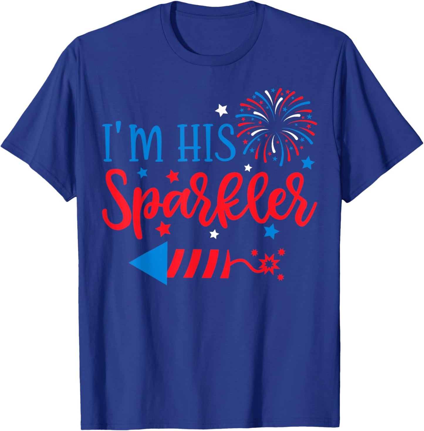 I'm His Sparkler 4th Of July His Her Matching Couple T-Shirt - T-Shirt | Royal