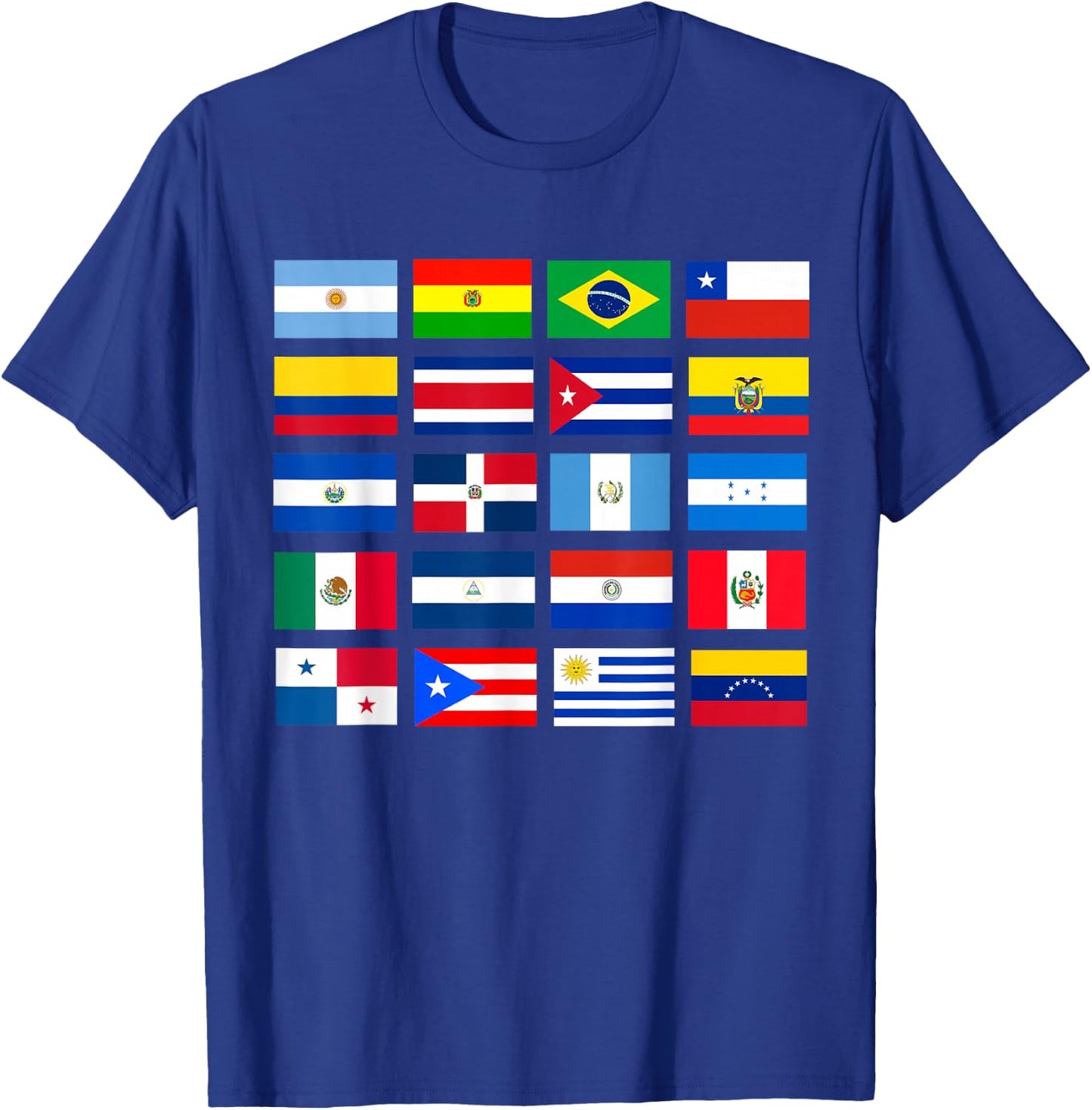 Latin American Flags Hispanic Heritage Month T-Shirt - T-Shirt | Royal