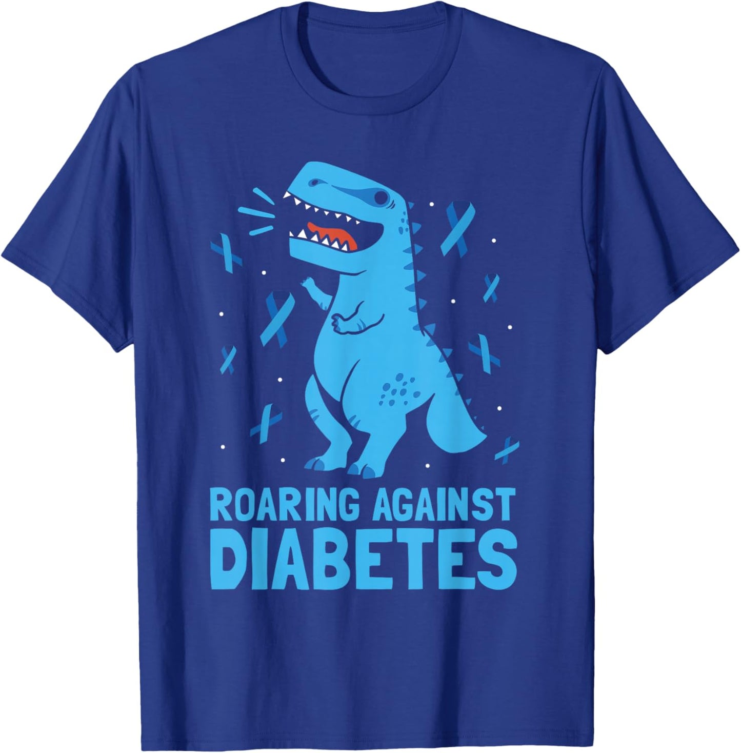 Type 1 Diabetes T1d Kids Toddler Diabetes Awareness Dinosaur T-Shirt - T-Shirt | Royal