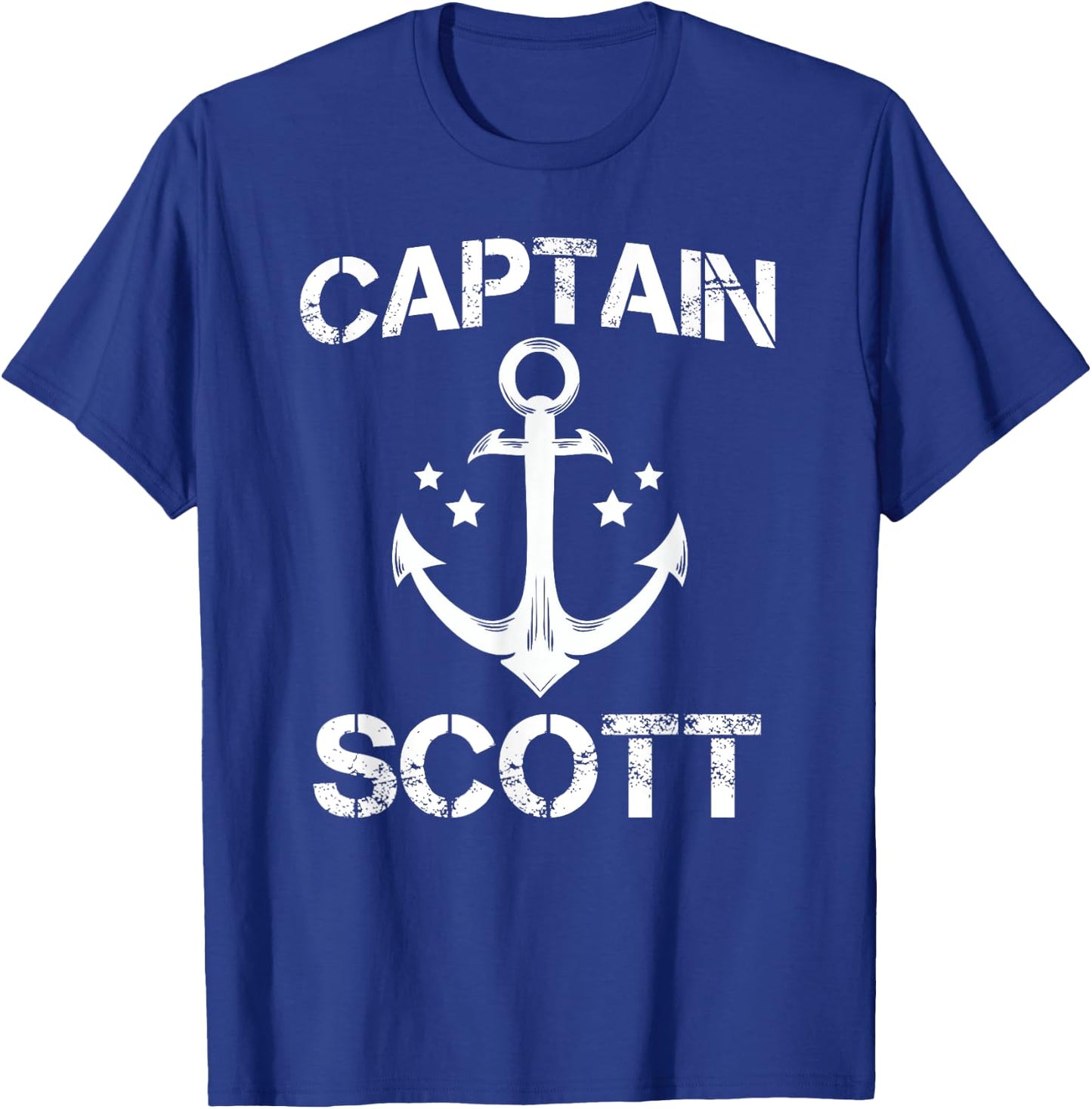 CAPTAIN SCOTT Funny Birthday Personalized Name Boat Gift T-Shirt - T-Shirt | Royal