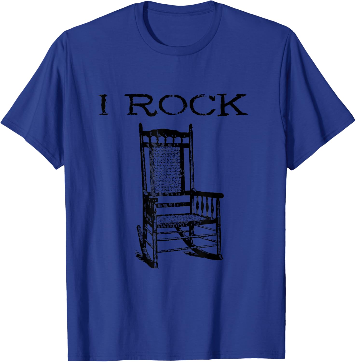 I Rock Rocking Chair Funny Drummer Guitar Gift T-Shirt - T-Shirt | Royal