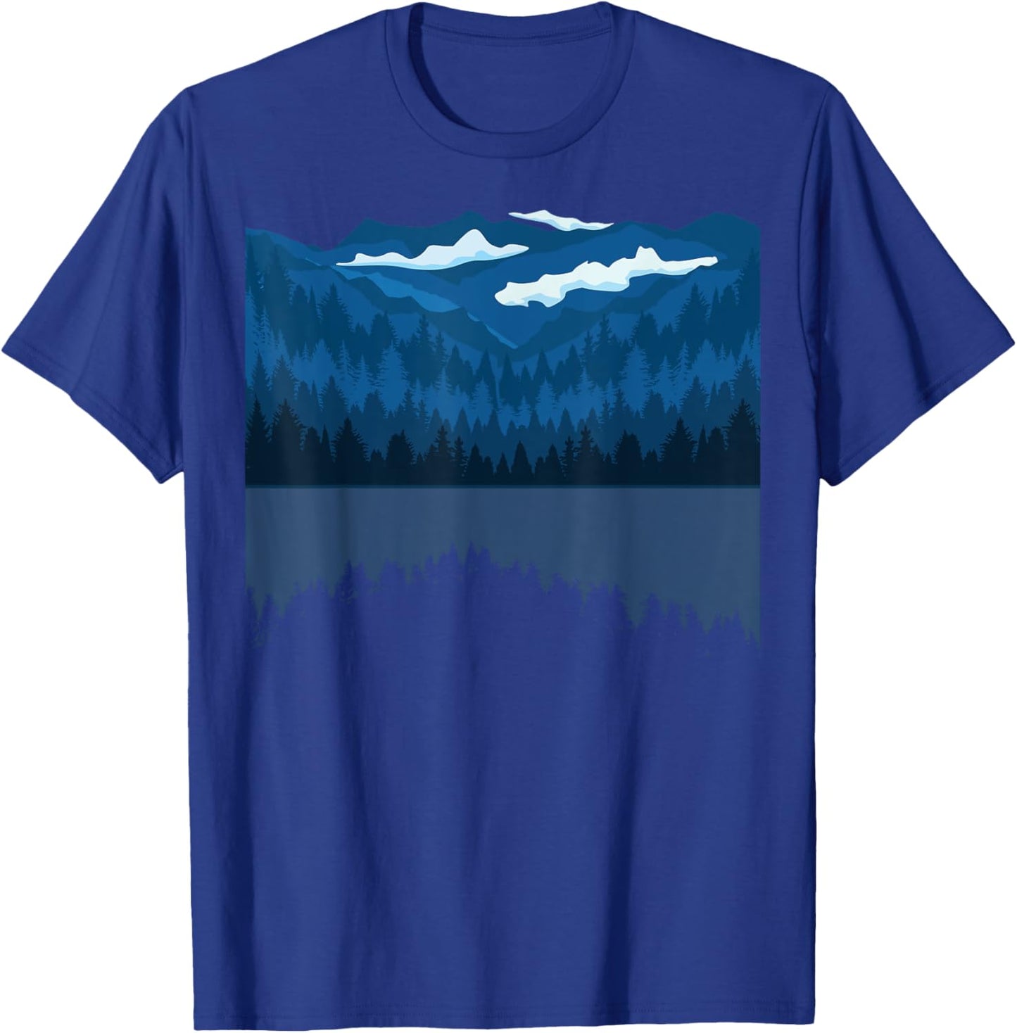 Nature Trees and Forest at mountain lake T-Shirt - T-Shirt | Royal