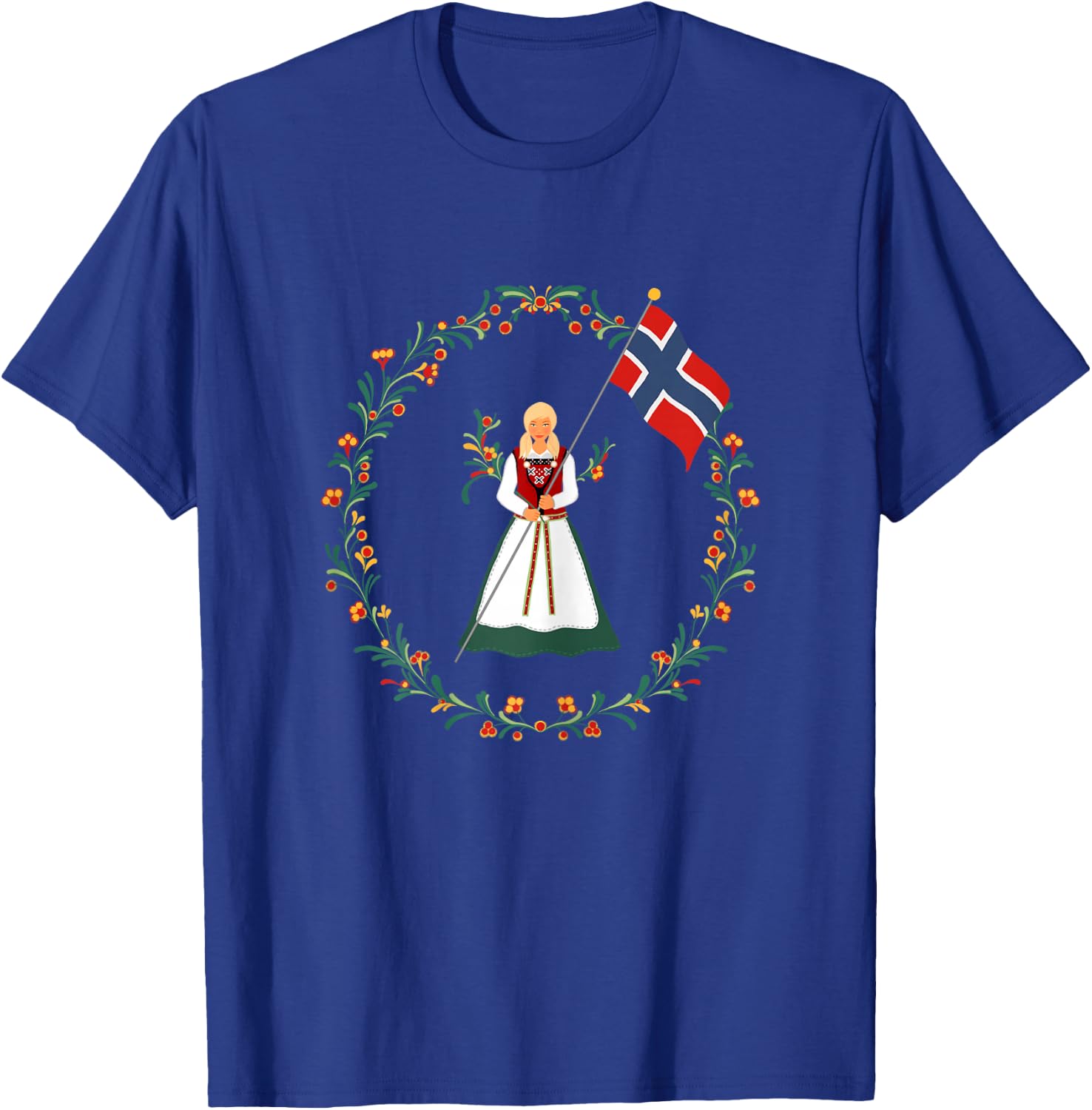 Norway Pride Norwegian Bunad Girl Flag Gift Pride T-Shirt - T-Shirt | Royal