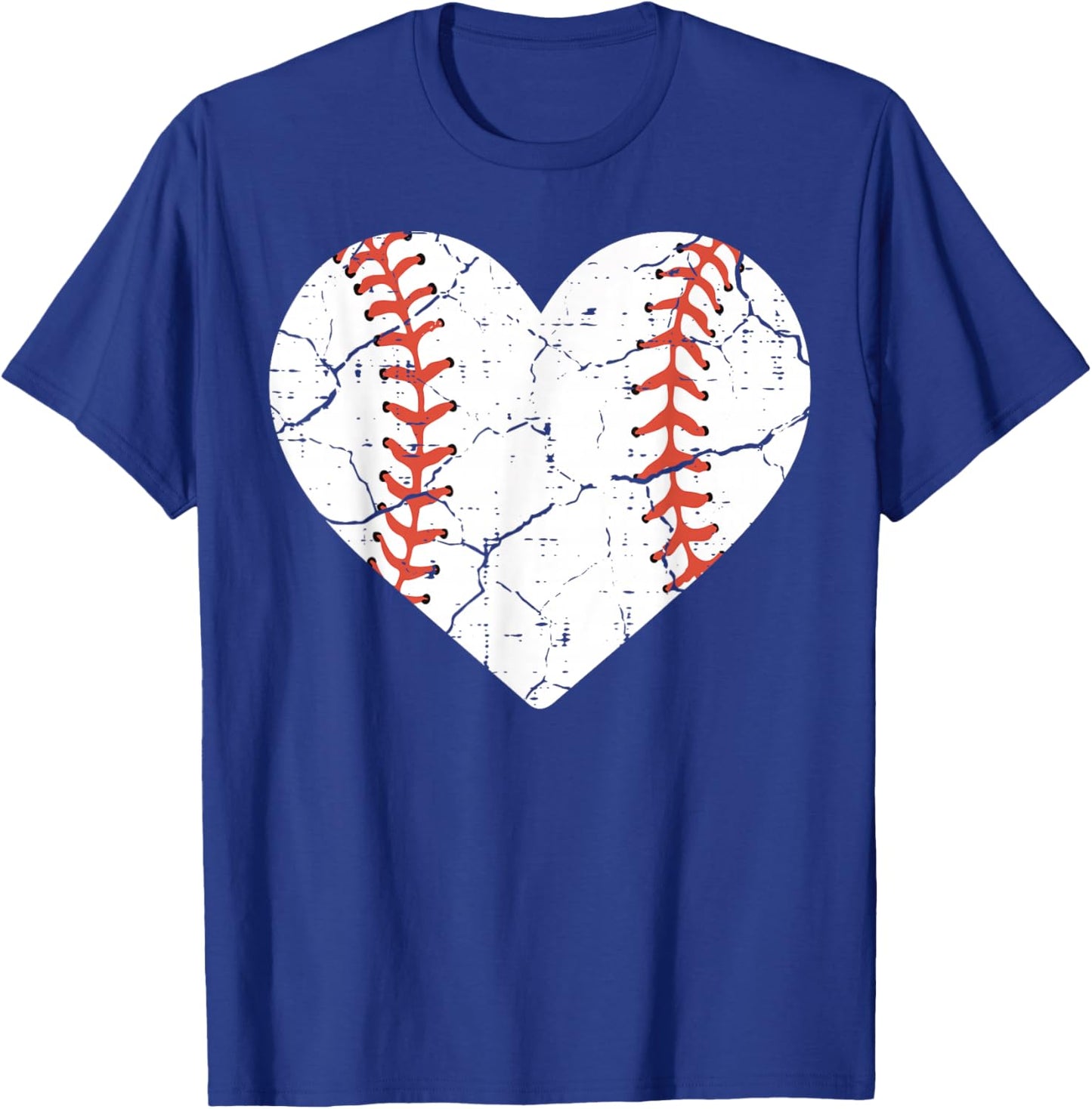 Baseball Heart Sports Player Coach Fan Women Girls T-Shirt - T-Shirt | Royal