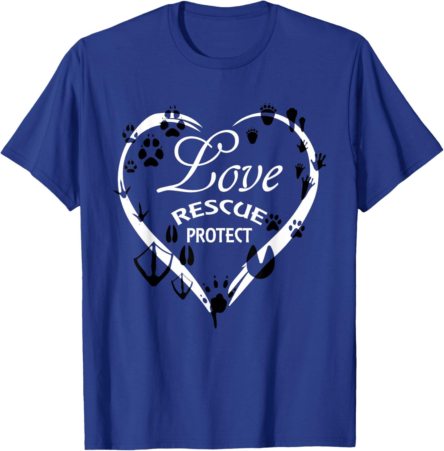 LOVE Rescue Protect Wildlife Save Animals T-Shirt - T-Shirt | Royal