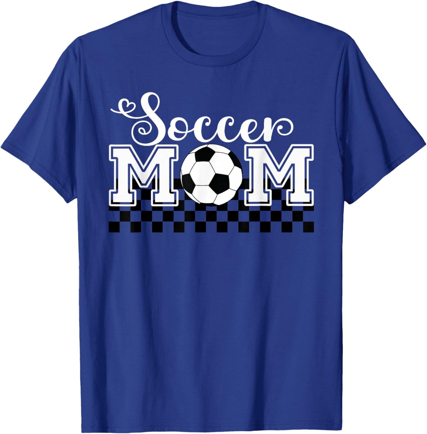 Soccer Mom Soccer Mama Checkered Mothers Day Retro T-Shirt - T-Shirt | Royal