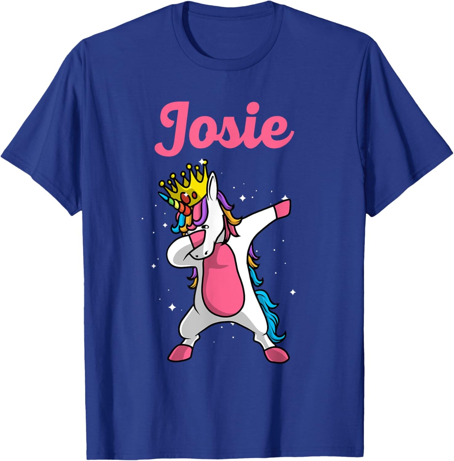 JOSIE Gift Name Personalized Birthday Dabbing Unicorn Queen T-Shirt - T-Shirt | Royal
