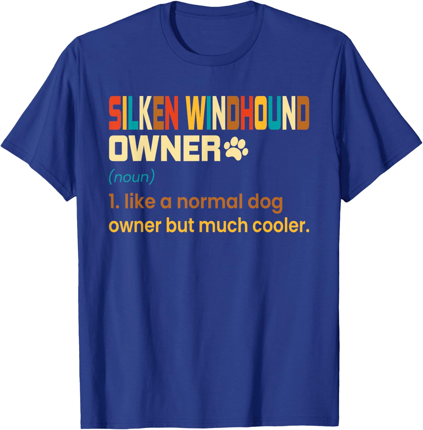 Funny Silken Windhound Retro Vintage Dog Mom Dad T-Shirt - T-Shirt | Royal