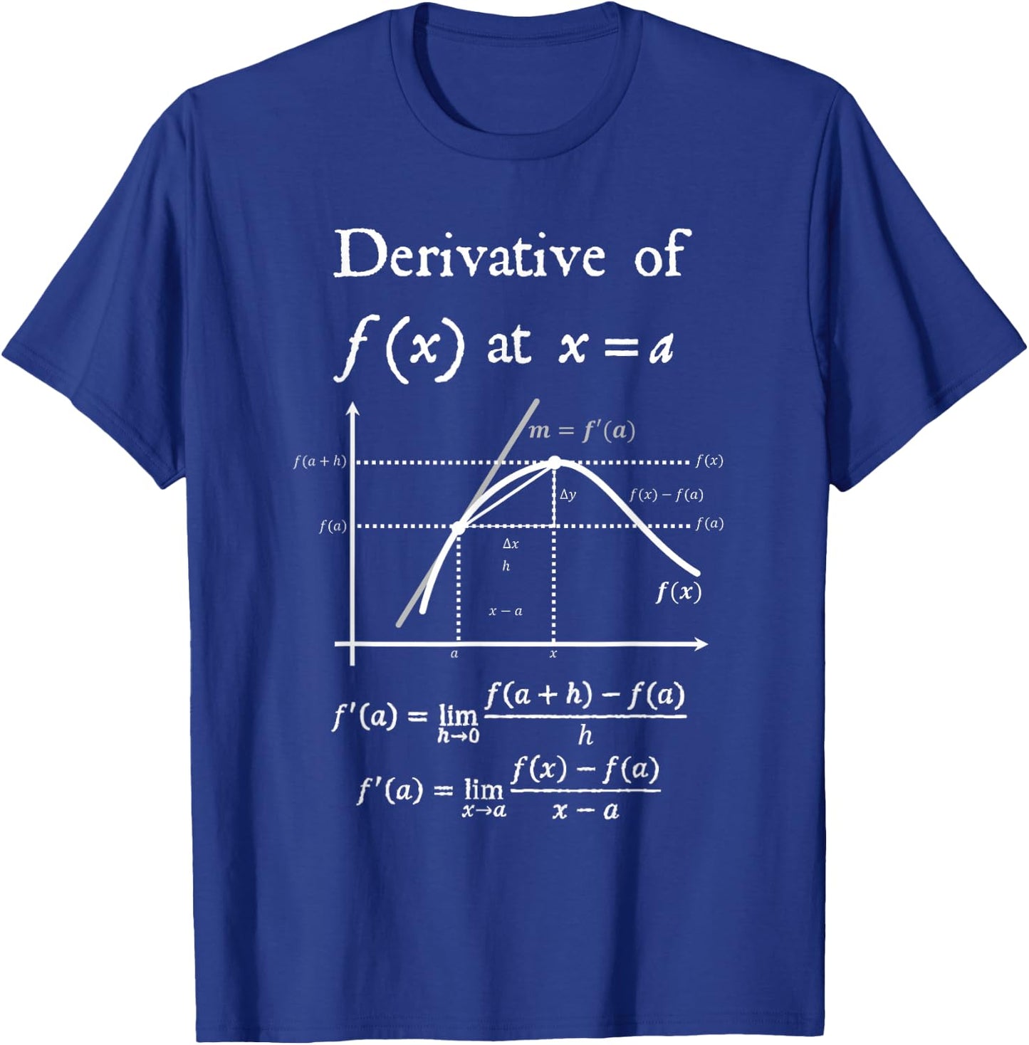 Nerdy Definition of Derivative Limit Calculus Math Teacher T-Shirt - T-Shirt | Royal