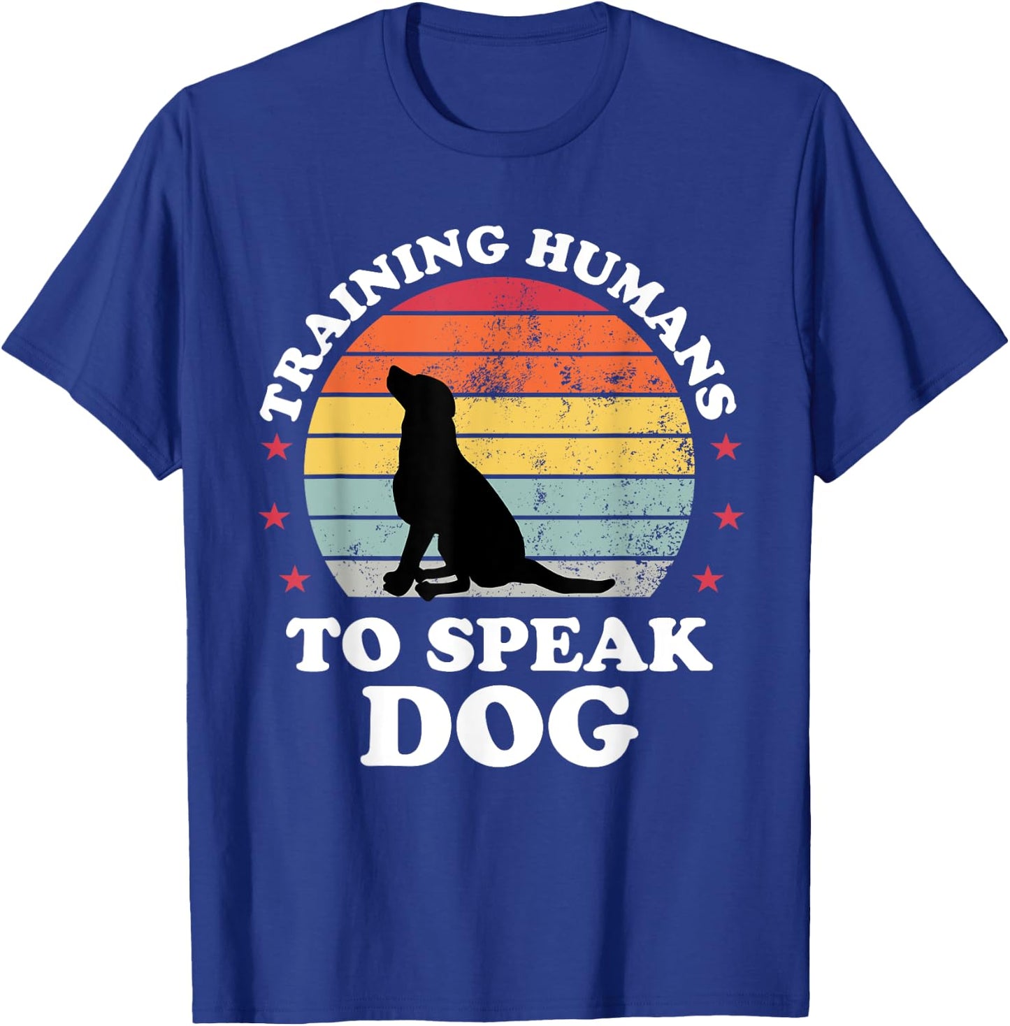 Retro Dog Commands Obedience Training Funny Dog Trainer T-Shirt - T-Shirt | Royal