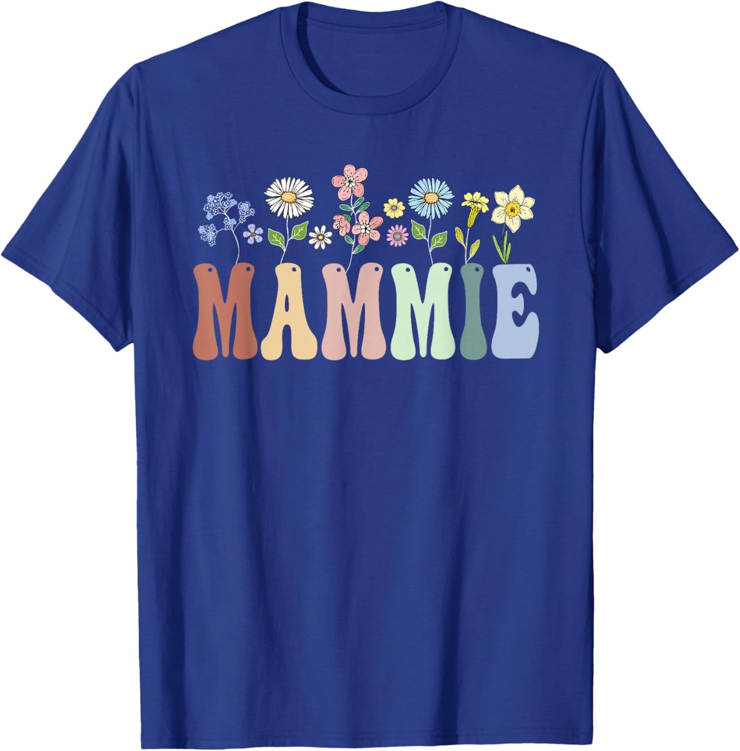 Mammie Gifts Women Wildflower Floral Design Mammie T-Shirt - T-Shirt | Royal