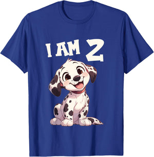 Kids 2 Years old 2th birthday Dalmatian Dogs Dalmatian Dog T-Shirt - T-Shirt | Royal