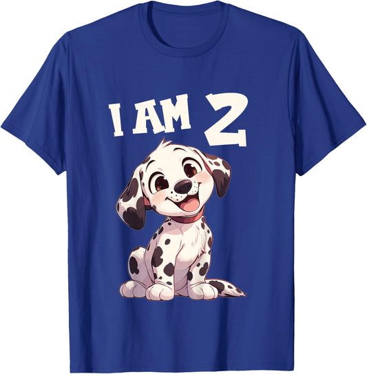 Kids 2 Years old 2th birthday Dalmatian Dogs Dalmatian Dog T-Shirt - T-Shirt | Royal