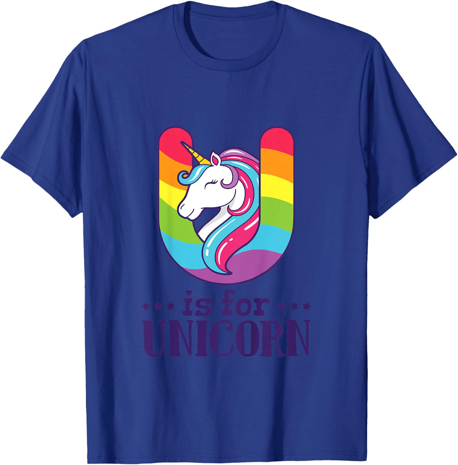 U Is For Unicorn Alphabet T-Shirt - T-Shirt | Royal