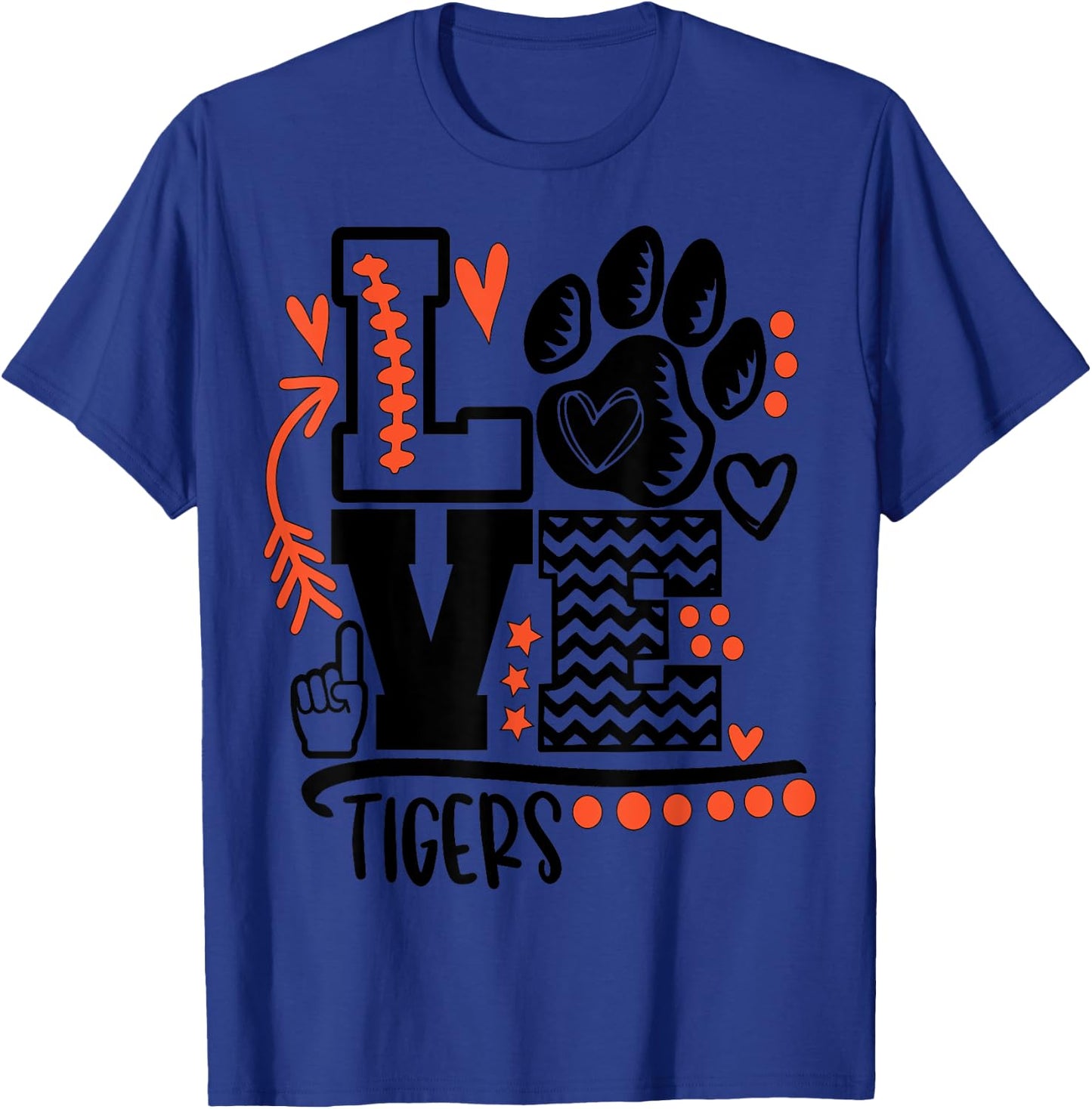Football tigers paw mom school spirit T-Shirt - T-Shirt | Royal