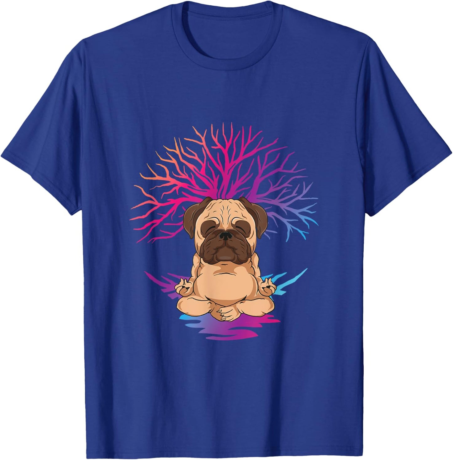 Yoga Pug for meditating dog owner Women Kids T-Shirt - T-Shirt | Royal