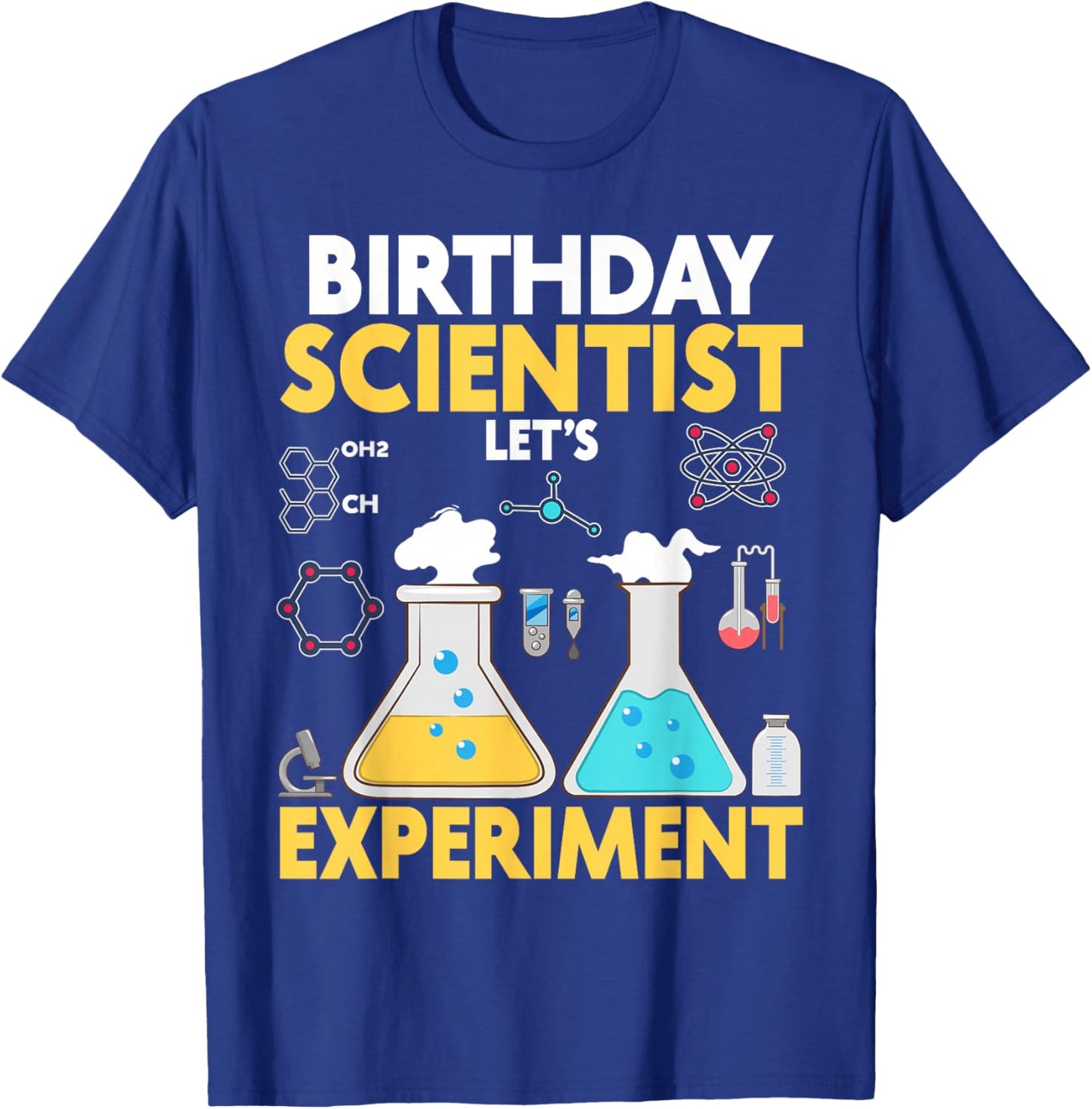 Birthday Shrit For Boys Girls Science Theme Let's Experiment T-Shirt - T-Shirt | Royal