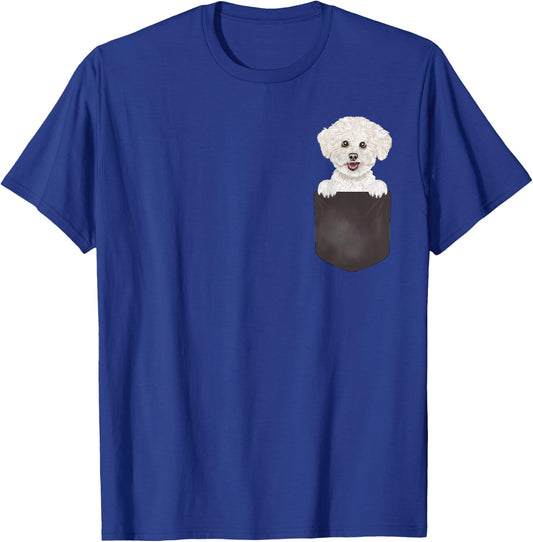 Dog in Pocket Funny Dog Lover Bichons Frise T-Shirt - T-Shirt | Royal
