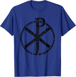 The Chi-Rho Cross - Jesus Christ Symbol - v3 vintage T-Shirt - T-Shirt | Royal