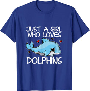 Just A Girl Who Loves Dolphins Funny Dolphin Costume T-Shirt - T-Shirt | Royal