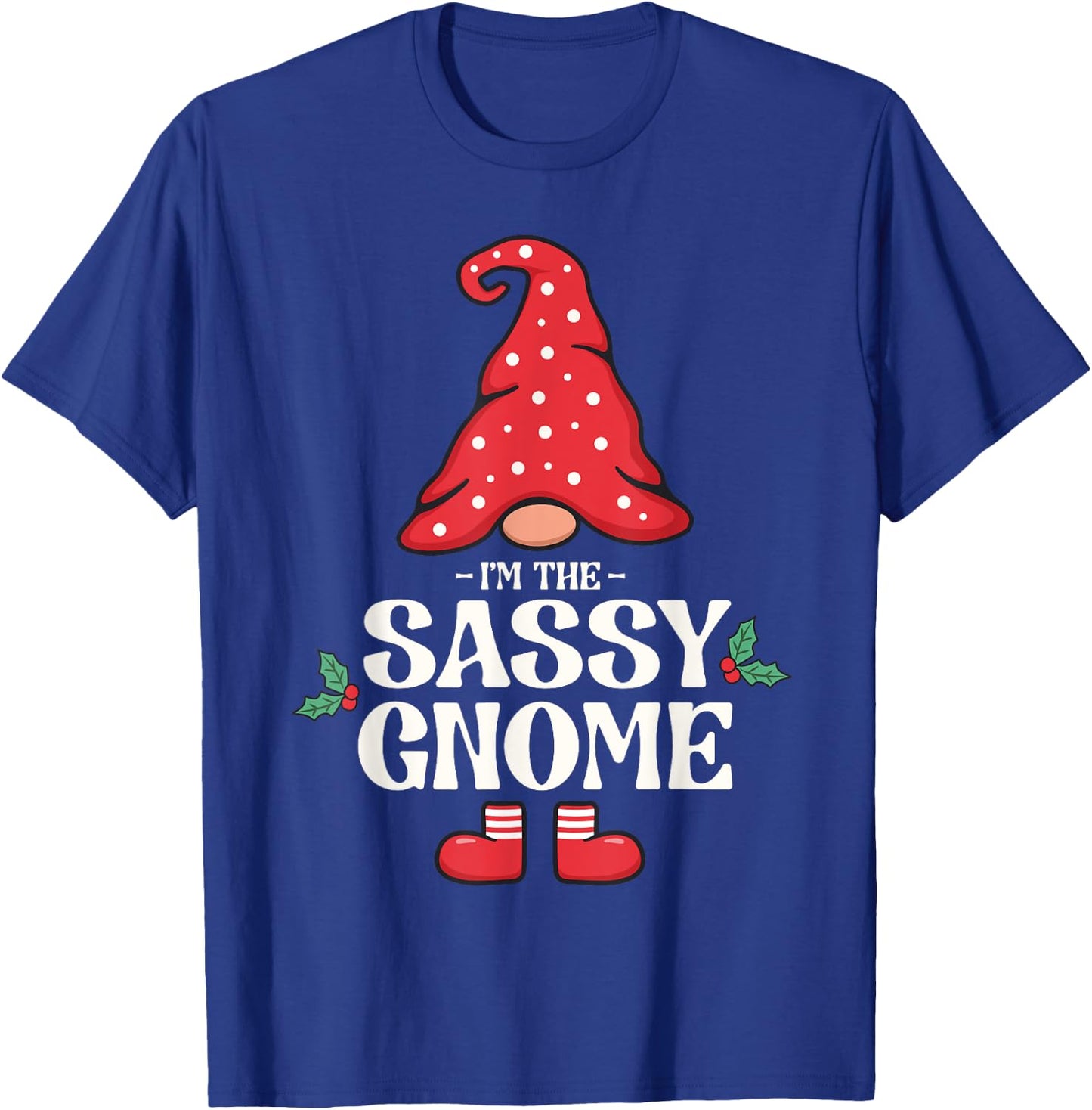 The Sassy Gnome Funny Family Matching Group Christmas T-Shirt - T-Shirt | Royal