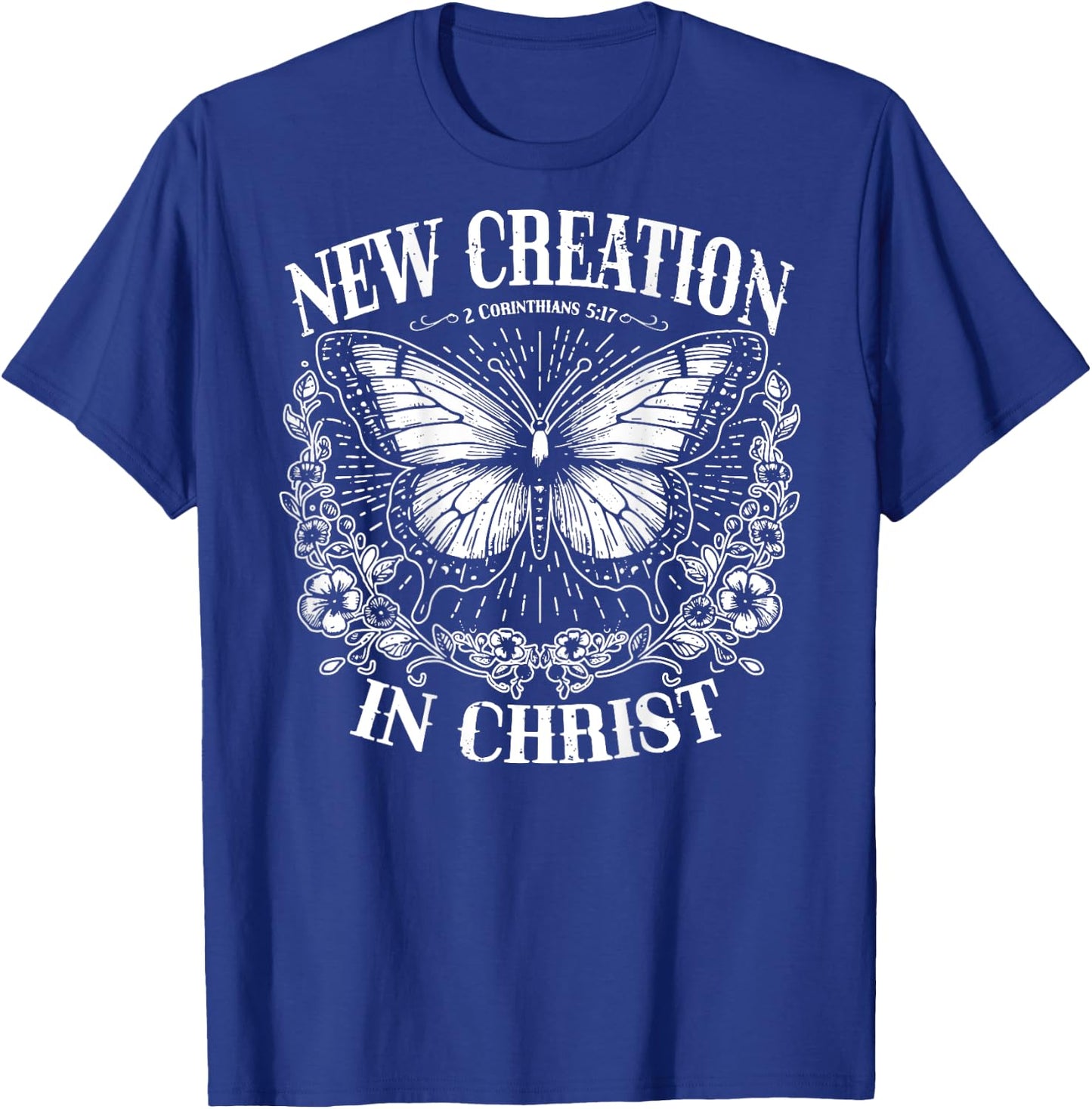 New Creation In Christ, Boho Christian, Faith - On Back T-Shirt - T-Shirt | Royal