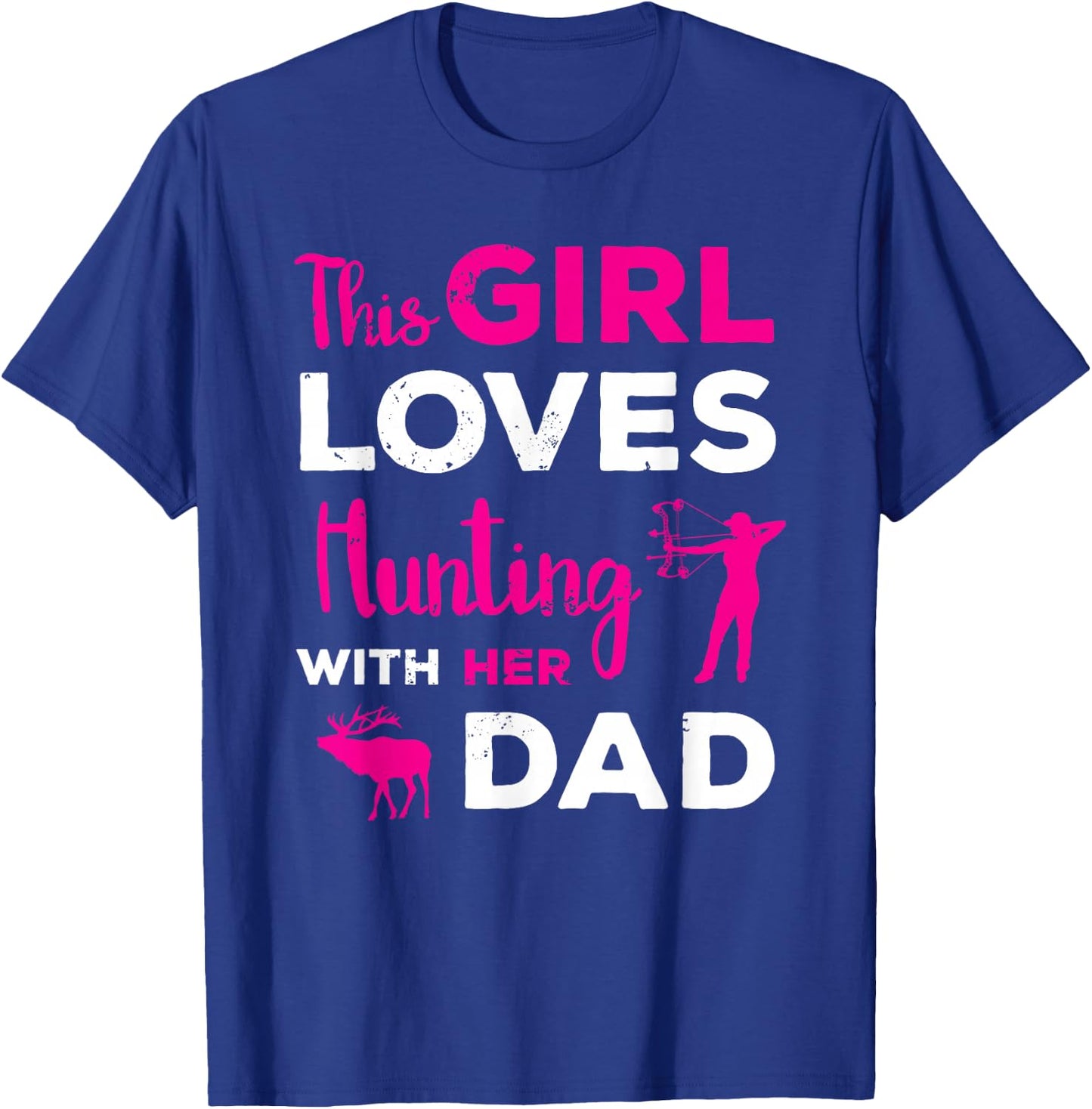 Cute Girls Hunting Gift Dad Daughter Hunting Buddy Hunter T-Shirt - T-Shirt | Royal