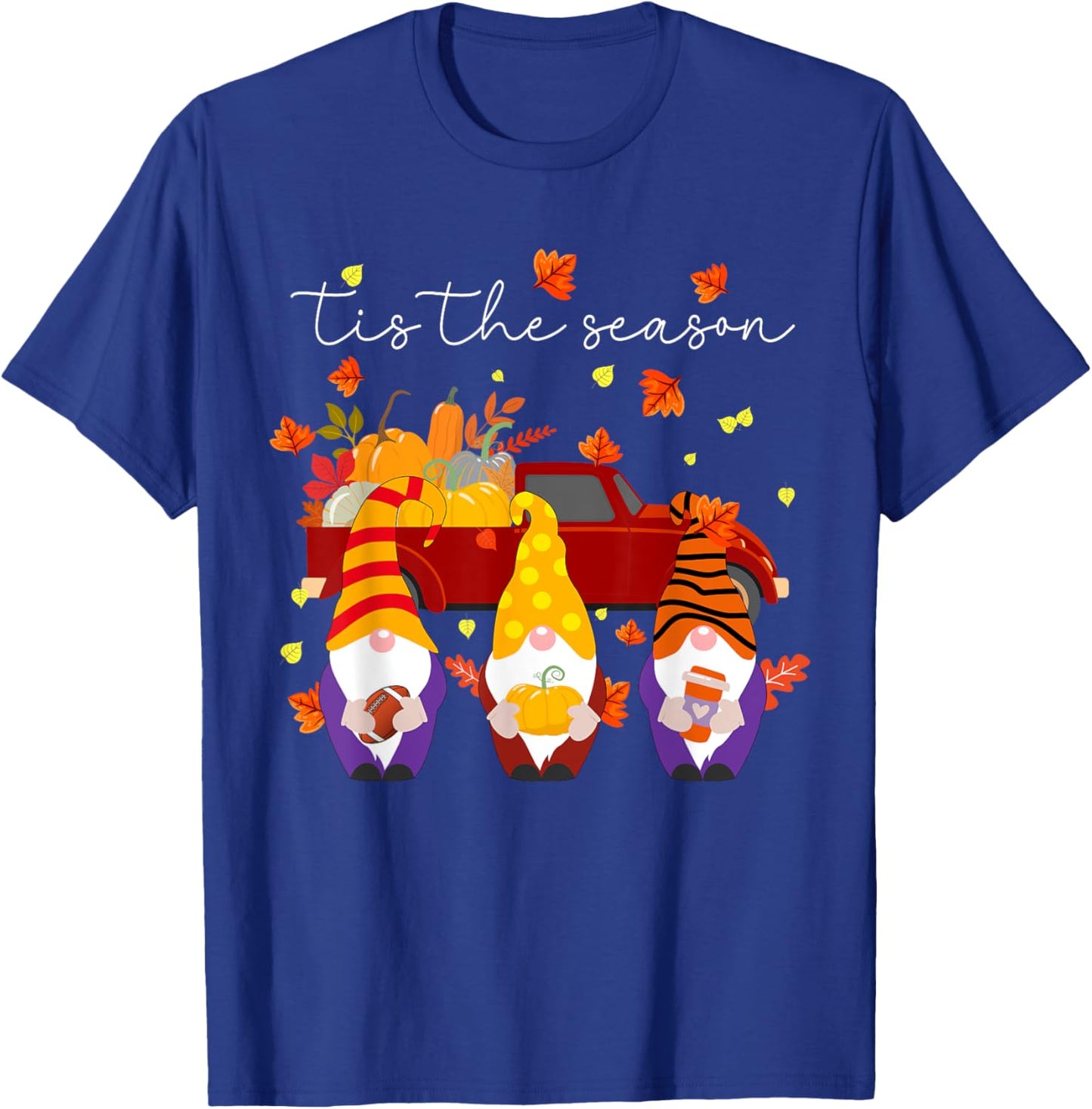 Tis The Season Fall Pumpkin Gomes Thanksgiving Football T-Shirt - T-Shirt | Royal