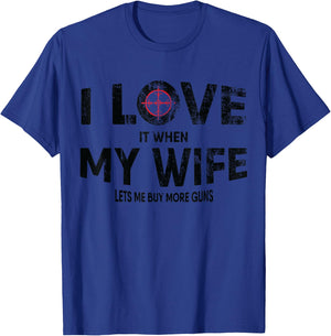 Funny Quote Buy More Guns Design for Hunters T-Shirt - T-Shirt | Royal