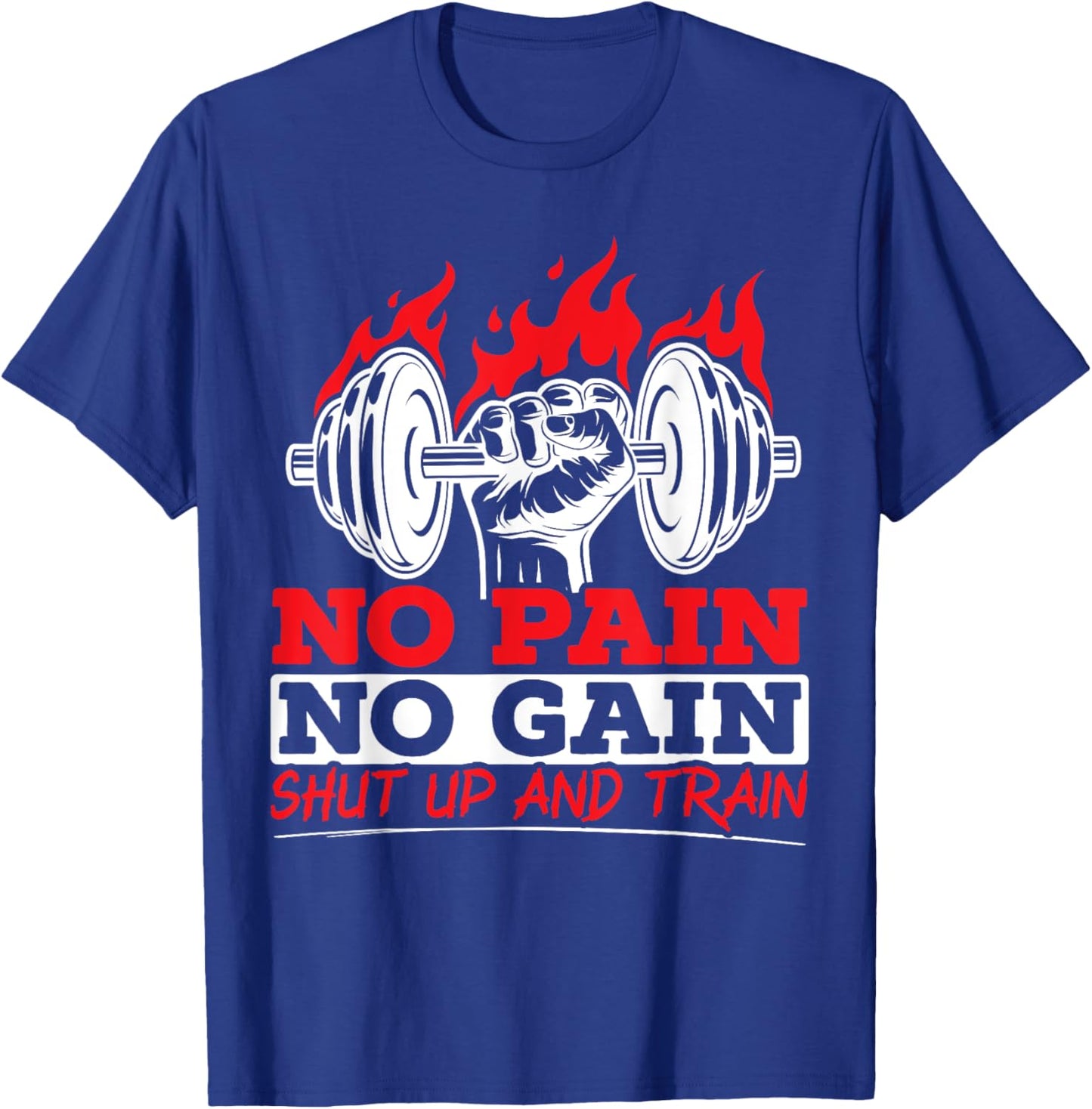 All Pain No Gains Gym Weightlifting Bodybuilding Fitness T-Shirt - T-Shirt | Royal